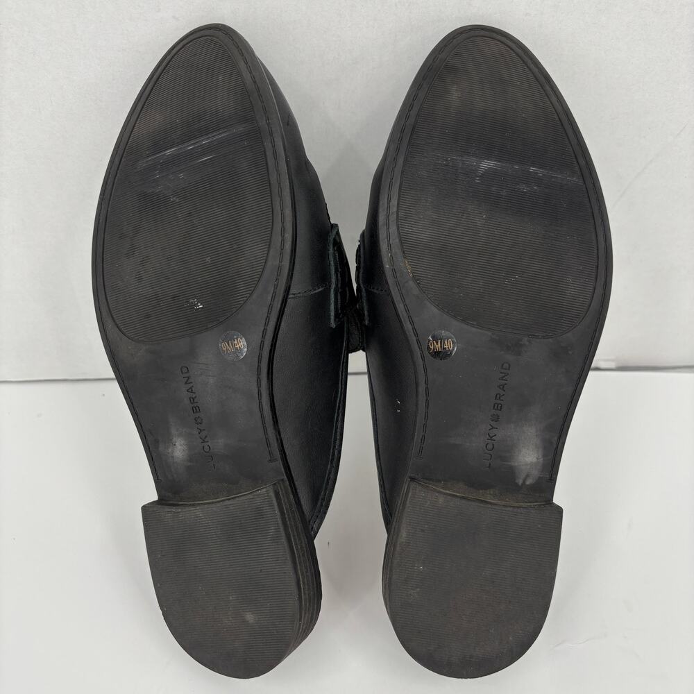 Lucky Brand Esila Mule Shoe Womens Size 9 Black Leather Slip On - Picture 10 of 12
